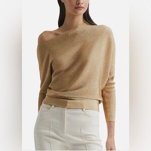 (Reiss) Louisa Asymmetric Drape Knitted Top, Never worn.